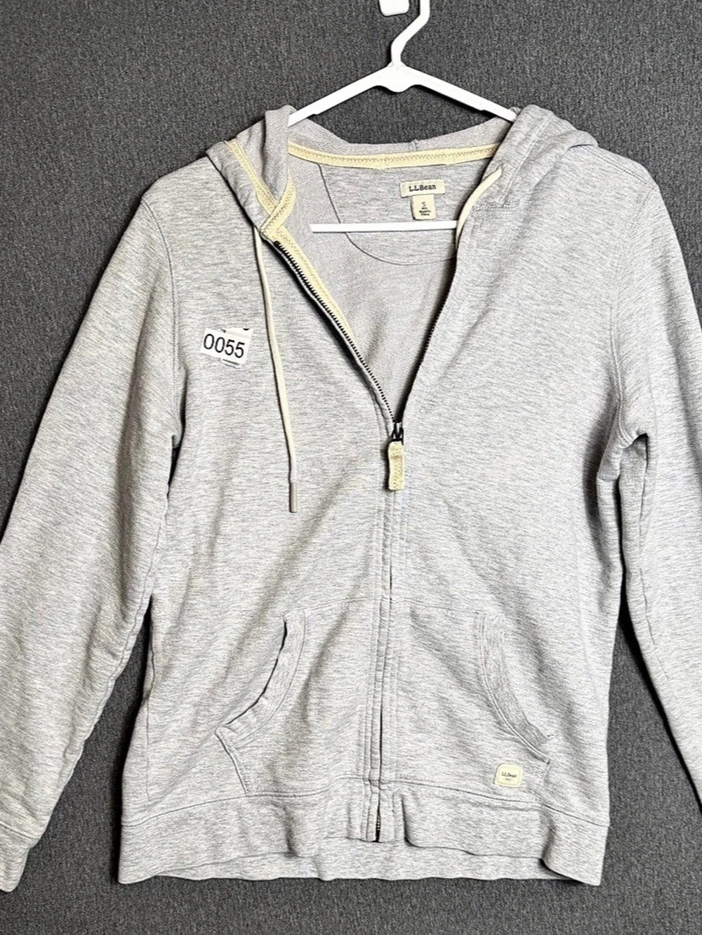 L.L.Bean Organic Cotton Full-Zip Hoodie Zip Hoodie Gray Small